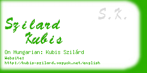 szilard kubis business card